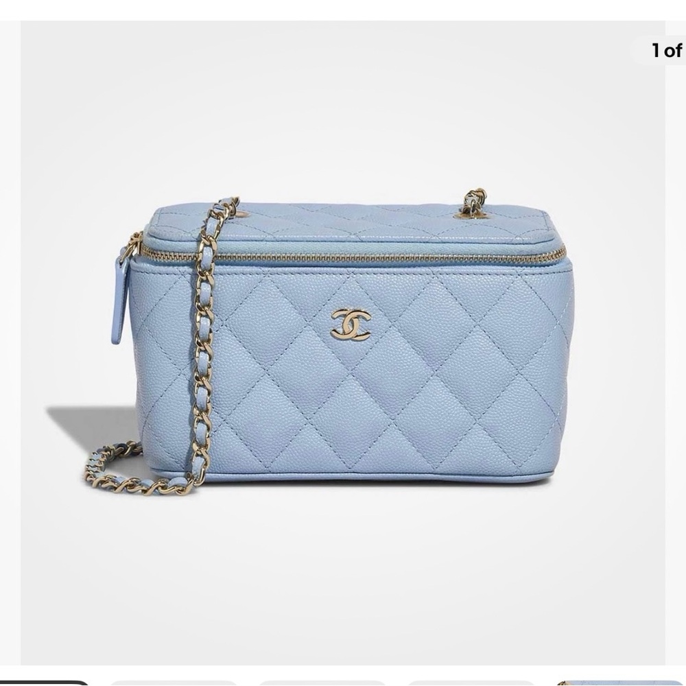CHANEL Blue vanity bag